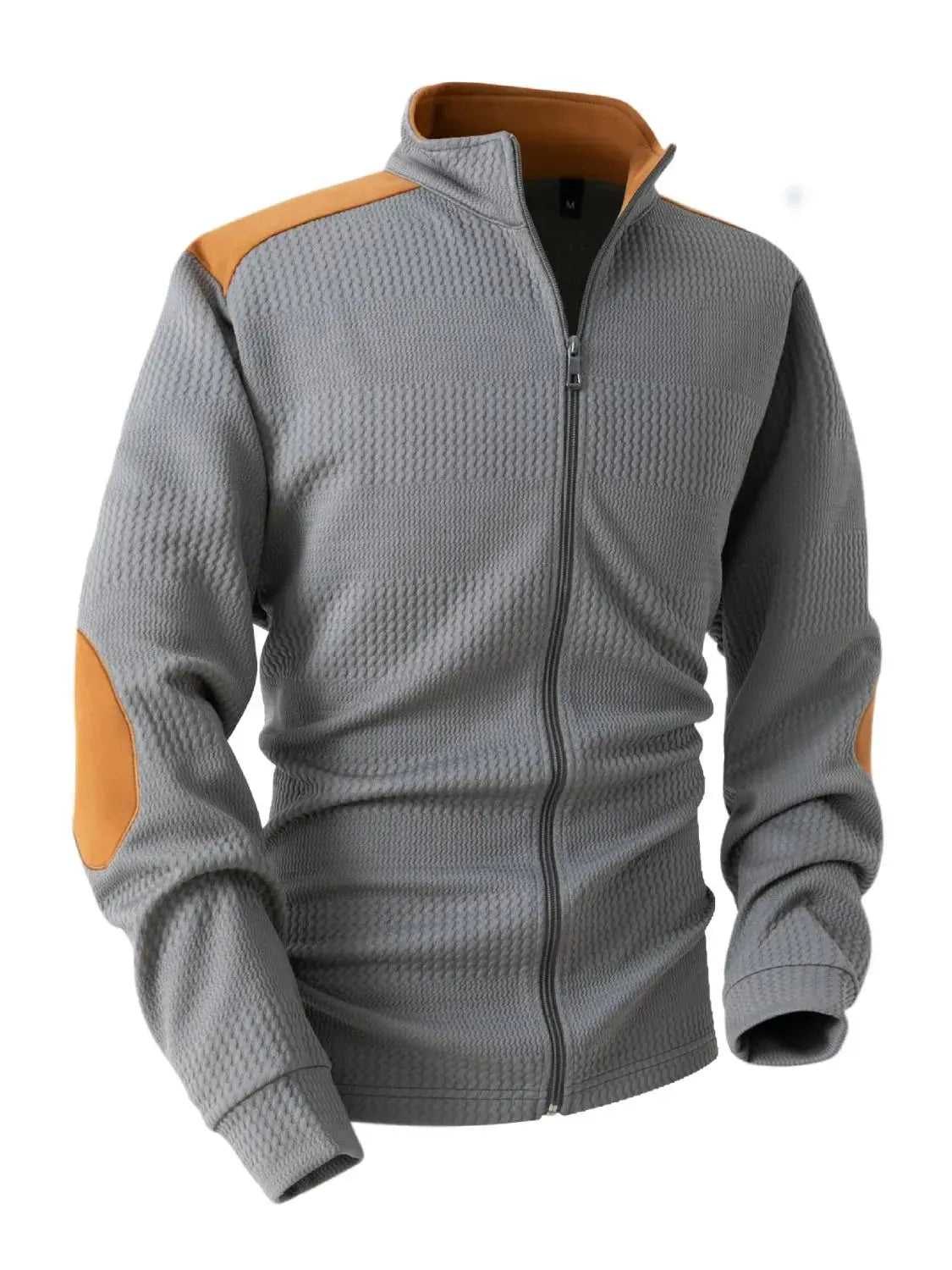 MENLL White Zip Up Top Men's Plus Size Casual Jacket Long Sleeve by MENLL