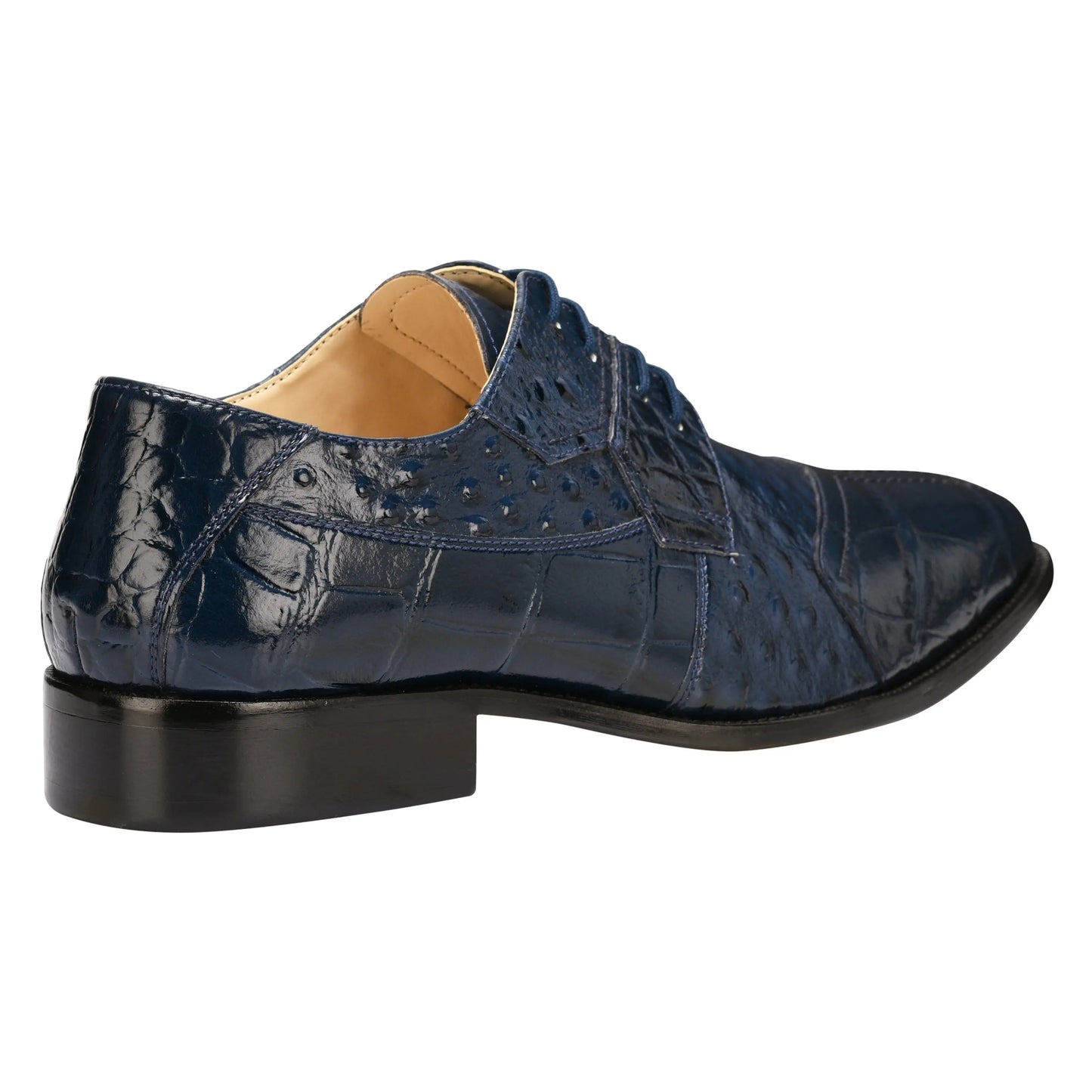 Men's Dress Shoes - Crocodile Ostrich Print - Lace-Up LIBERTYZENO