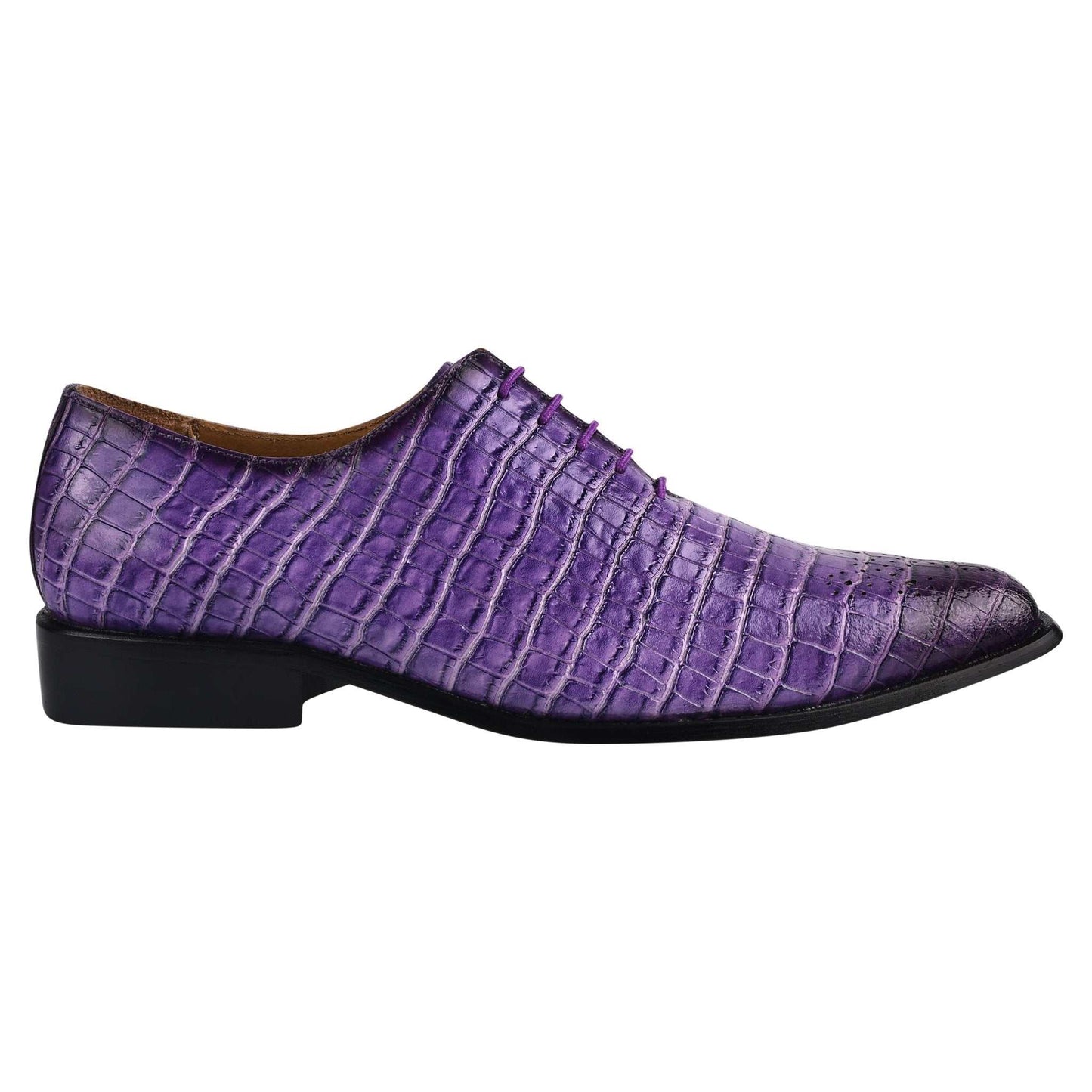 Walter Small Croco Leather Lace up Oxford Dress shoes - MENLL