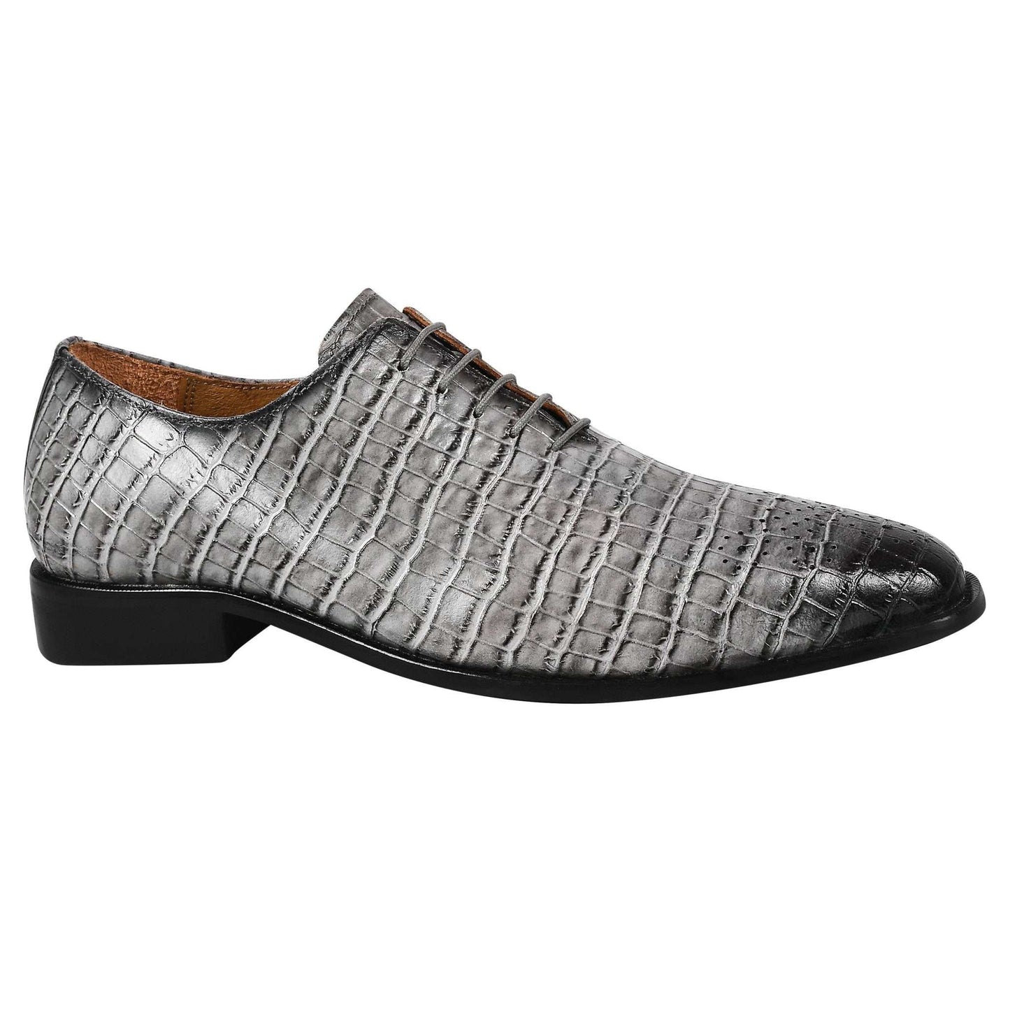 Walter Small Croco Leather Lace up Oxford Dress shoes - MENLL
