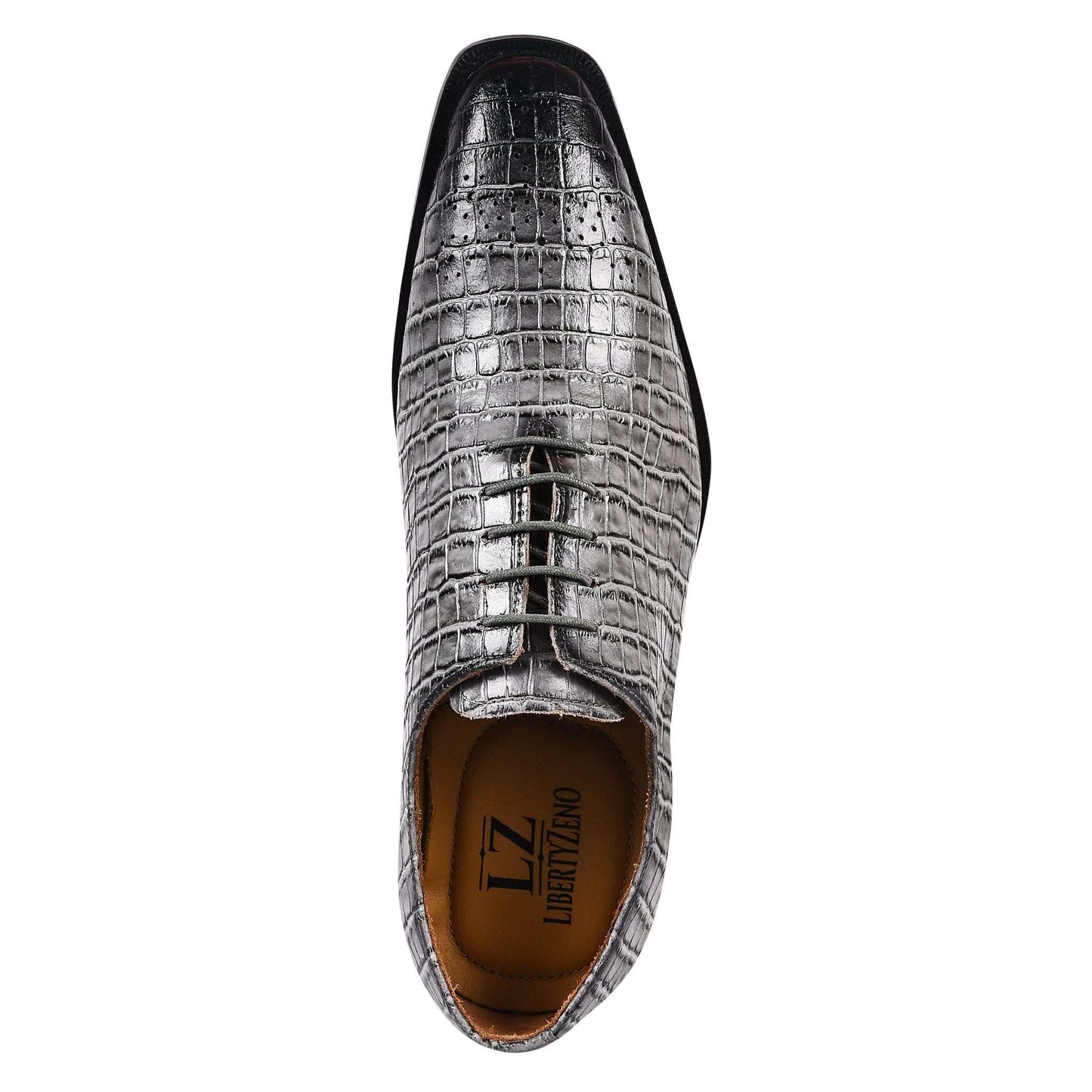 Walter Small Croco Leather Lace up Oxford Dress shoes - MENLL
