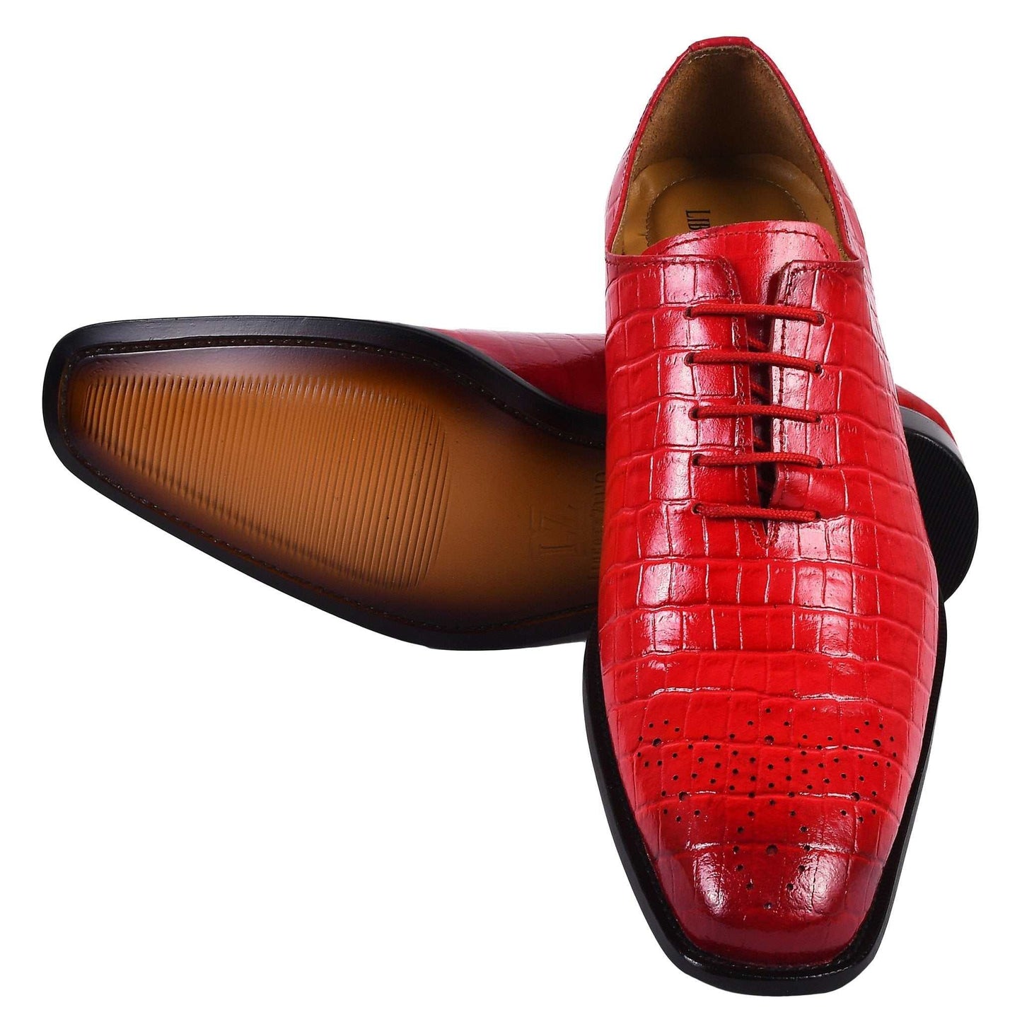 Walter Small Croco Leather Lace up Oxford Dress shoes - MENLL