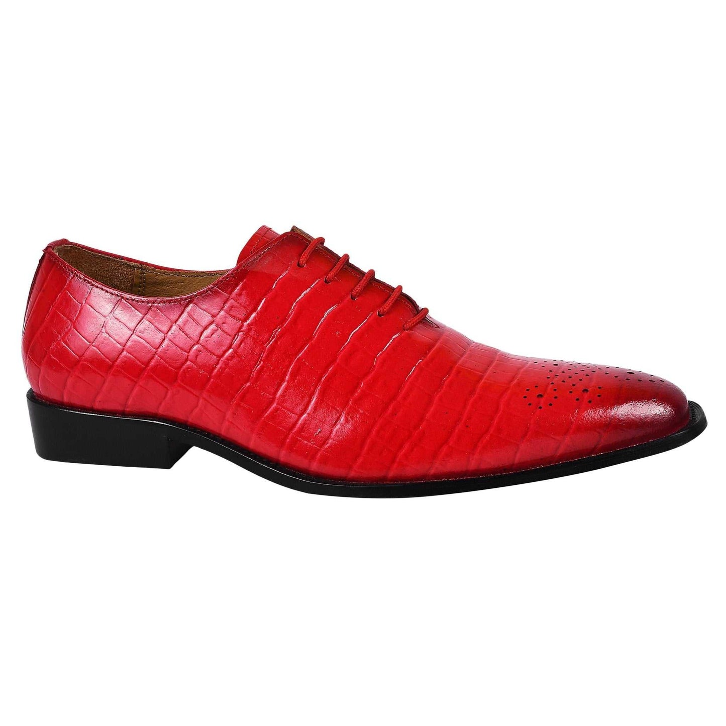 Walter Small Croco Leather Lace up Oxford Dress shoes - MENLL