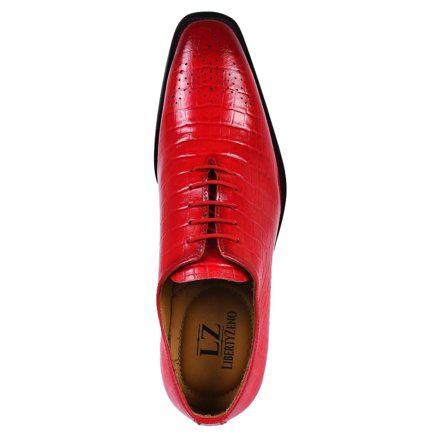 Walter Small Croco Leather Lace up Oxford Dress shoes - MENLL