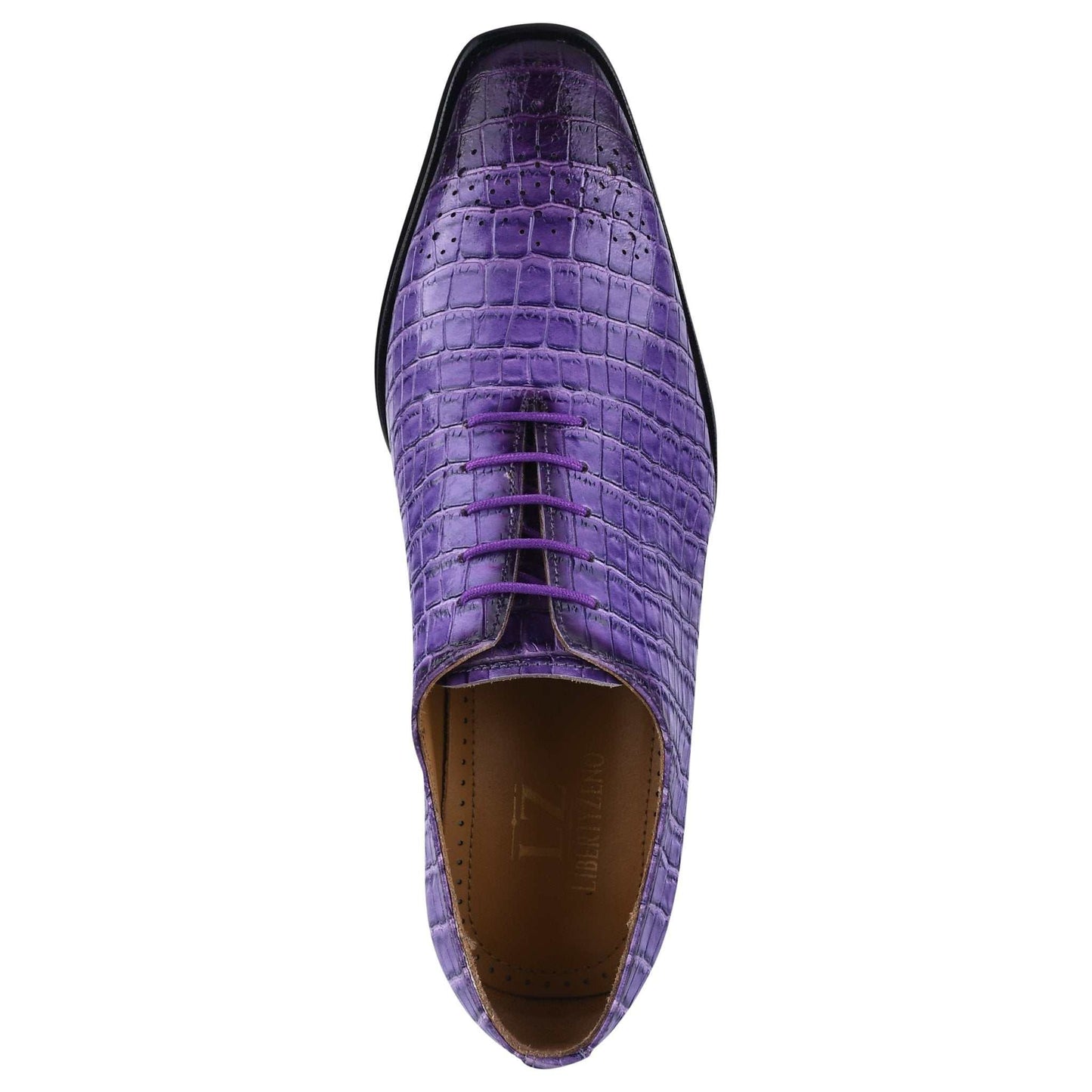 Walter Small Croco Leather Lace up Oxford Dress shoes - MENLL