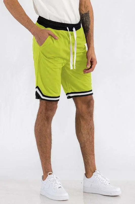 MENLL Yellow Athletic Shorts Men's Basketball Gym Shorts - Drawstring Comfort by MENLL