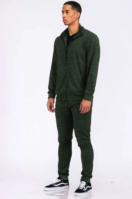 MENLL Marbled Track Jacket Men's Everyday Zip-Up Jacket - Sportswear by MENLL