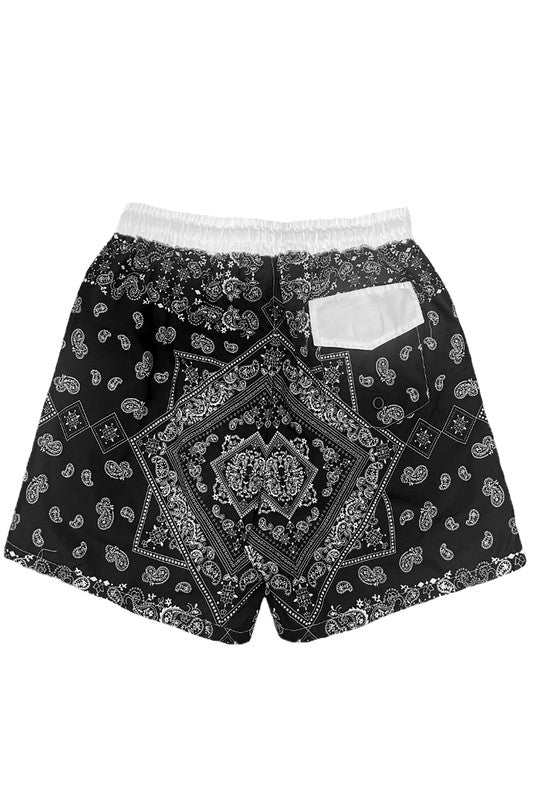 MENLL Paisley Bandana Swim Trunks Men's Beachwear Board Shorts Quick Dry by MENLL