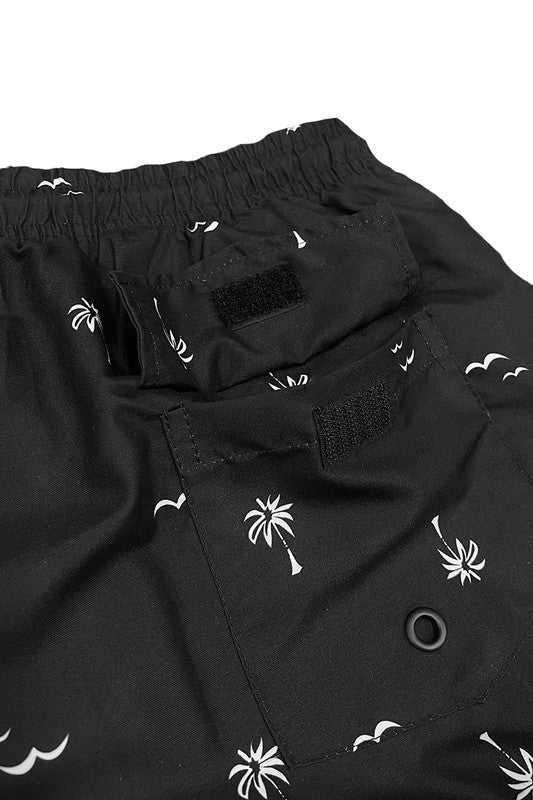 MENLL Palm Tree Swim Trunks Men's Beach Board Shorts Quick Dry Comfort by MENLL