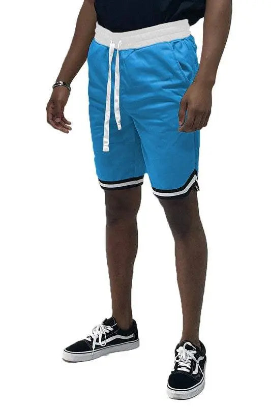 MENLL Orange Polyester Basketball Shorts Men's Athletic Solid Shorts - Breathable by MENLL