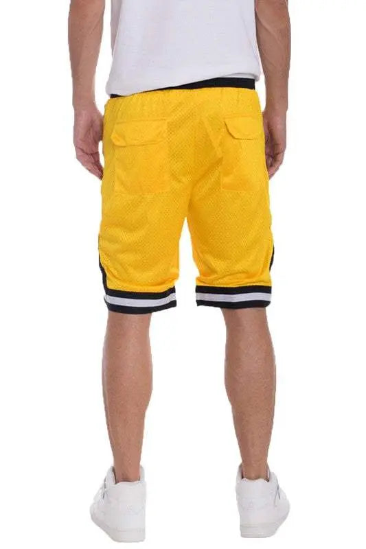 MENLL Striped Band Basketball Shorts Men's Athletic Performance Quick Dry Shorts by MENLL