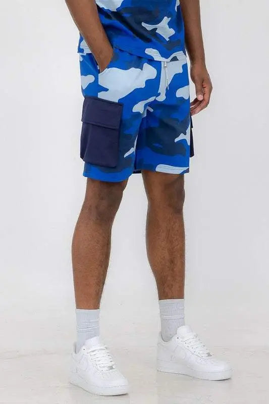 MENLL Camo Sweat Shorts Men's Casual Camouflage Pattern Shorts - Comfortable Fit by MENLL