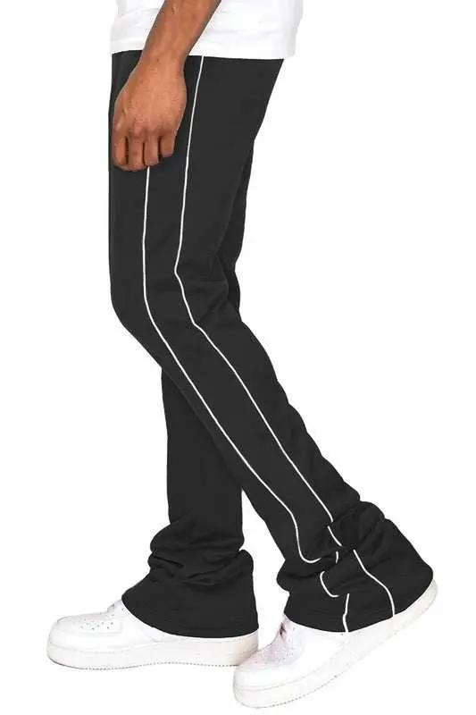 Mens Side Pipe Stacked Flare Pants - MENLL