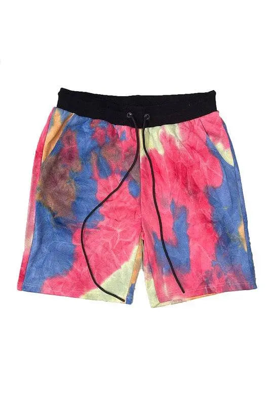 MENLL Tie Dye Sweat Shorts Men's Casual Everyday Lounge Shorts - Soft & Comfy by MENLL