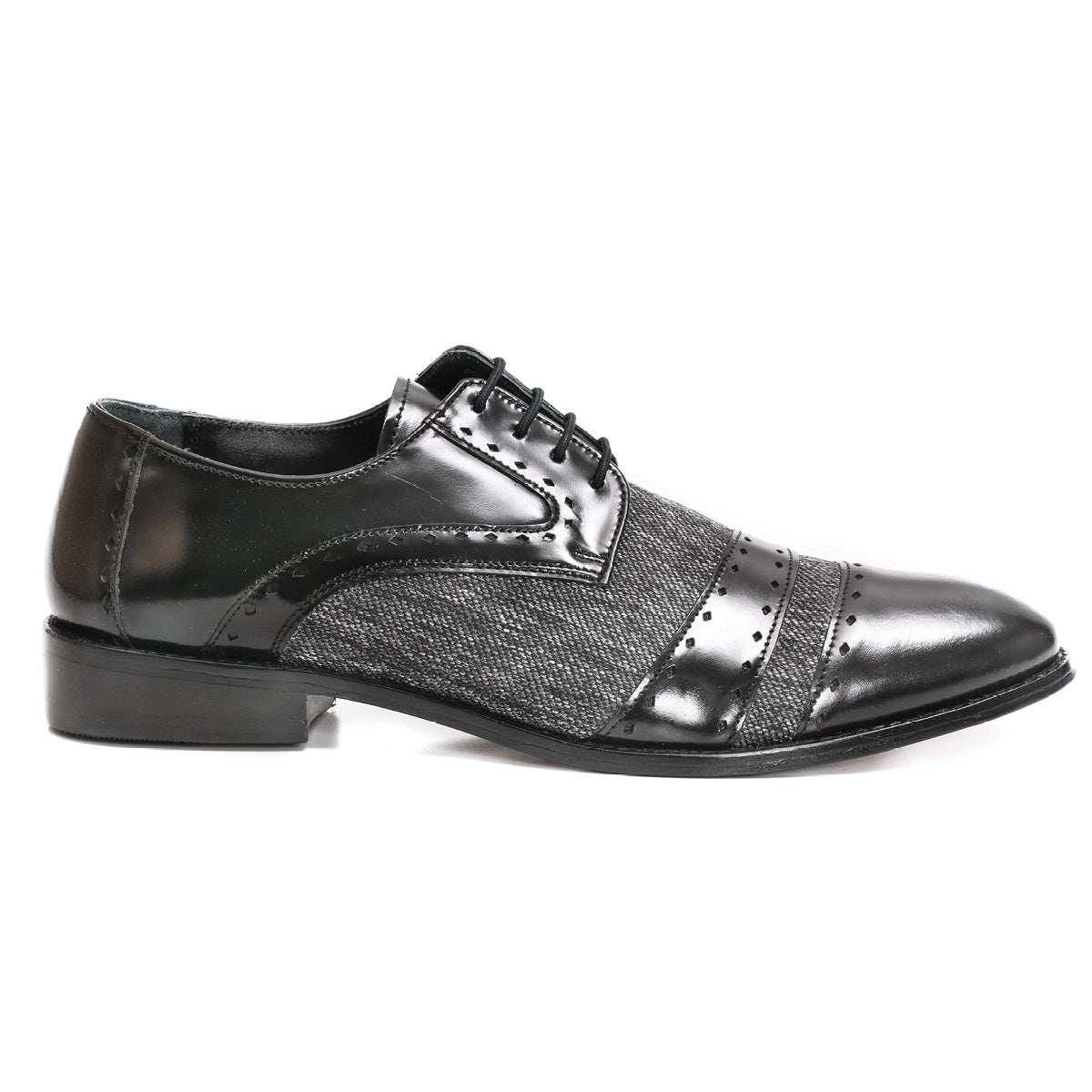Yuma Leather Textile Derby Style Dress Shoes - MENLL
