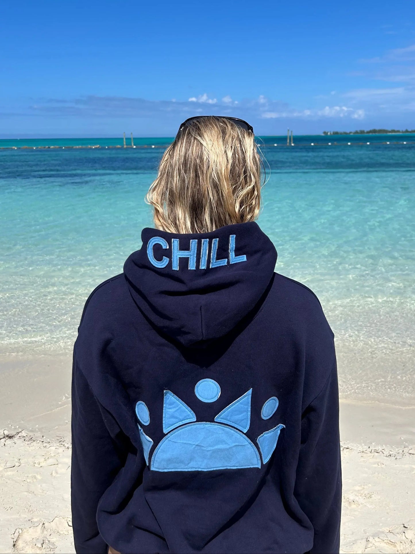 Zen Zip Serenity Applique-Navy/Nashville Blue chill life style