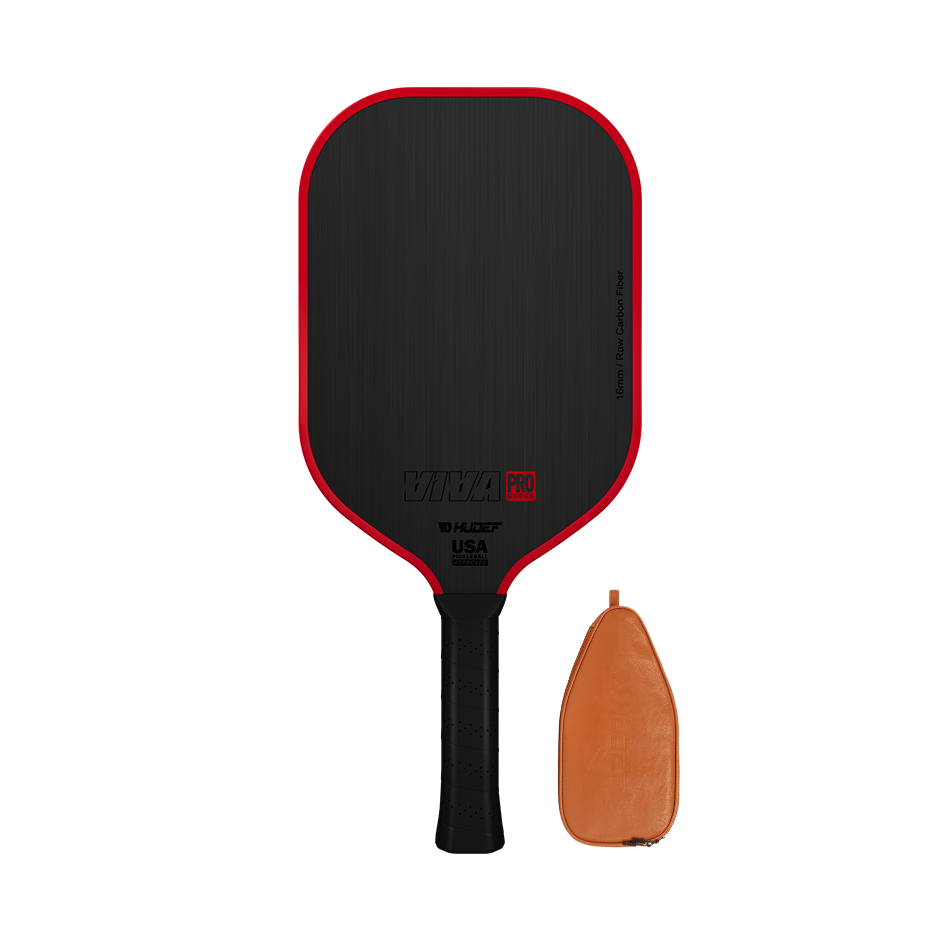 HUDEF Viva Pro™ pickleball paddle with T700 Raw Carbon face and TPU edge for spin and power.