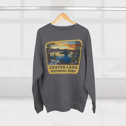 Crater Lake National Park Unisex Fit Crewneck Sweatshirt Wood Sign Lake View