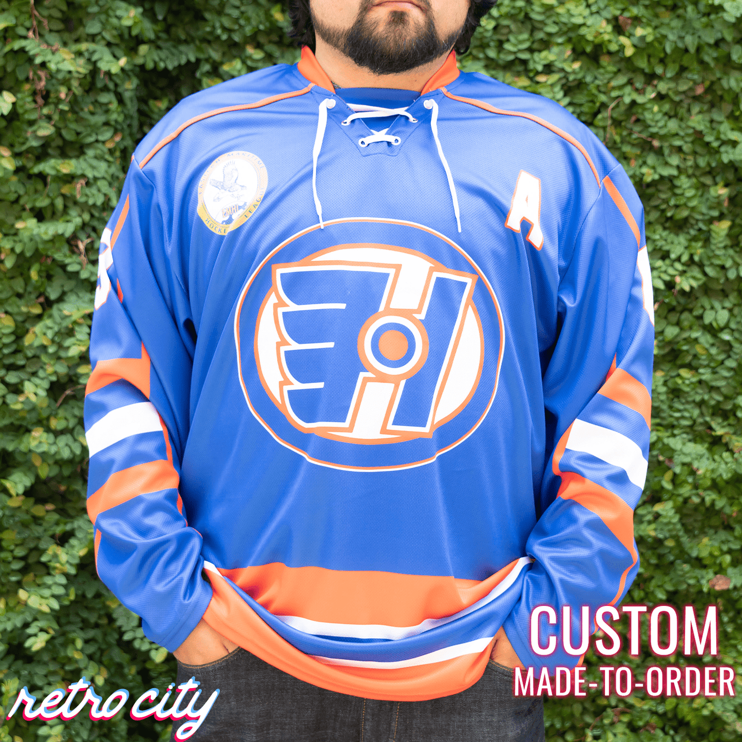 Retro City Threads Goon Halifax Highlanders Doug Glatt Custom Lace-Up Hockey Jersey - Main Product Image