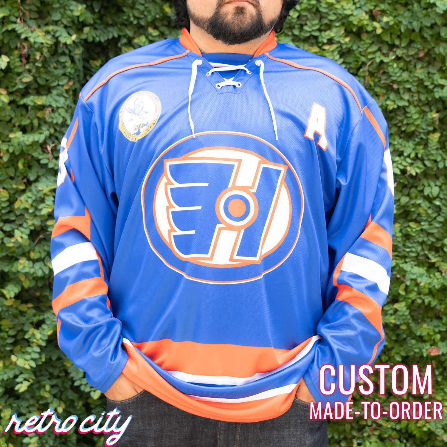 Retro City Threads Goon Halifax Highlanders Doug Glatt Custom Lace-Up Hockey Jersey - Main Product Image
