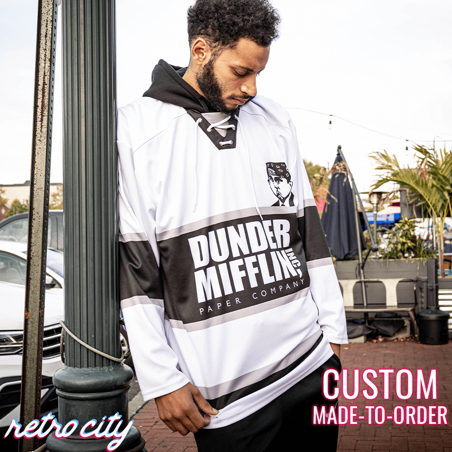 Retro City Threads Dunder Mifflin 'The Office' Custom Hockey Jersey - Main Product Image