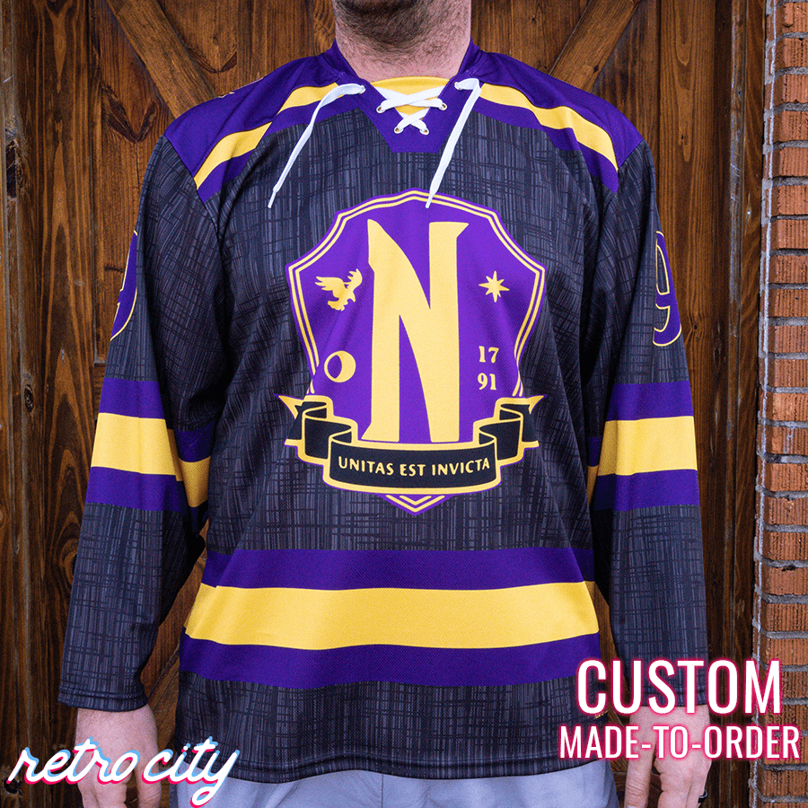 Retro City Threads Nevermore Academy Lace-Up Hockey Jersey Sweater - Main Product Image