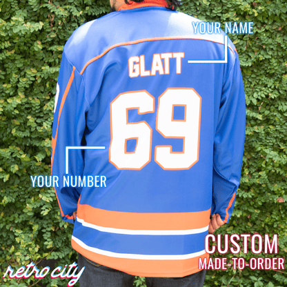 Retro City Threads Goon Halifax Highlanders Doug Glatt Custom Lace-Up Hockey Jersey - Alternate Angle