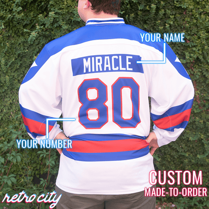 Retro City Threads Miracle On Ice USA Custom Hockey Jersey - Alternate Angle