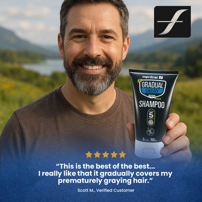 Menfirst Gradual Gray - Good Bye Gray Hair - 3-in-1 Shampoo + Beard Wa Menfirst