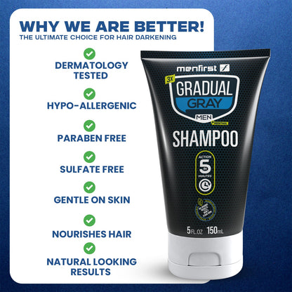 Menfirst Gradual Gray - Good bye Gray Beard - 3-in-1 Shampoo & Beard W Menfirst