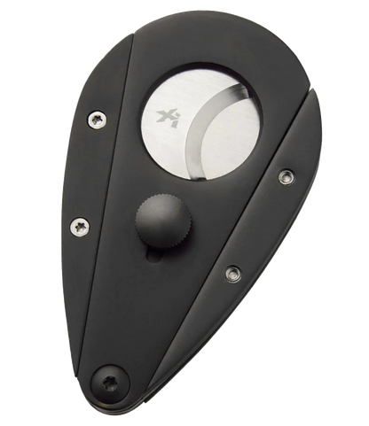 XIKAR® XI3 Stainless Steel Cigar Cutter in Titanium Black, featuring a teardrop shape and double guillotine action.