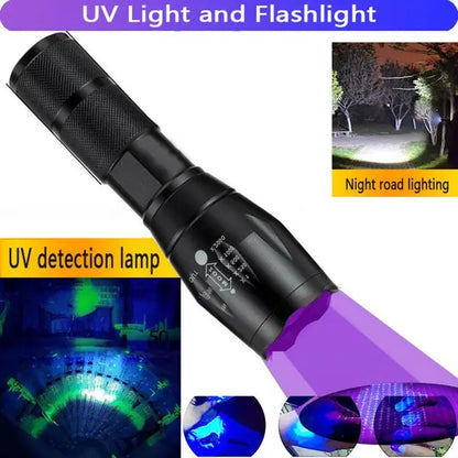 2-in-1 LED Flashlight, Ultraviolet And White Light, Adjustable Focus LED Inspection Light,2 Pack-TK,TMEU For Self-pickup MENLL