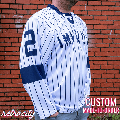 Retro City Threads Jerry Seinfeld Improv Custom Lace-up Hockey Jersey Sweater - Detail View