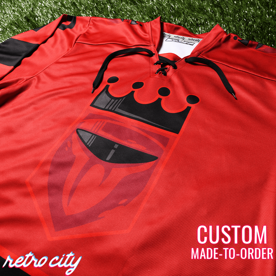 Retro City Threads Royal Guard Dark Side Lace-up Hockey Jersey Sweater - Detail View