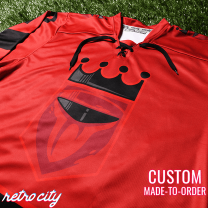 Retro City Threads Royal Guard Dark Side Lace-up Hockey Jersey Sweater - Detail View