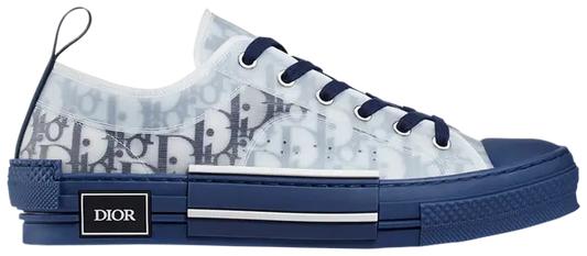 Dior B23 Low 'Dior Oblique - Blue' sneakers, blue and white colorway with signature Dior Oblique pattern.