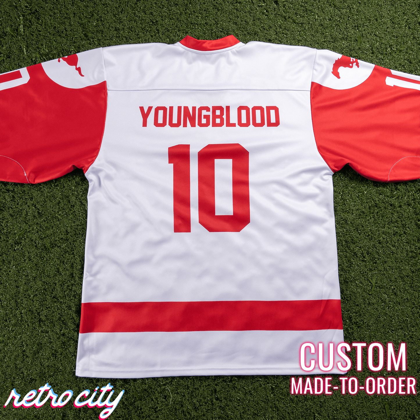 Retro City Threads Dean Youngblood Hamilton Mustangs Custom Hockey Jersey - Full View