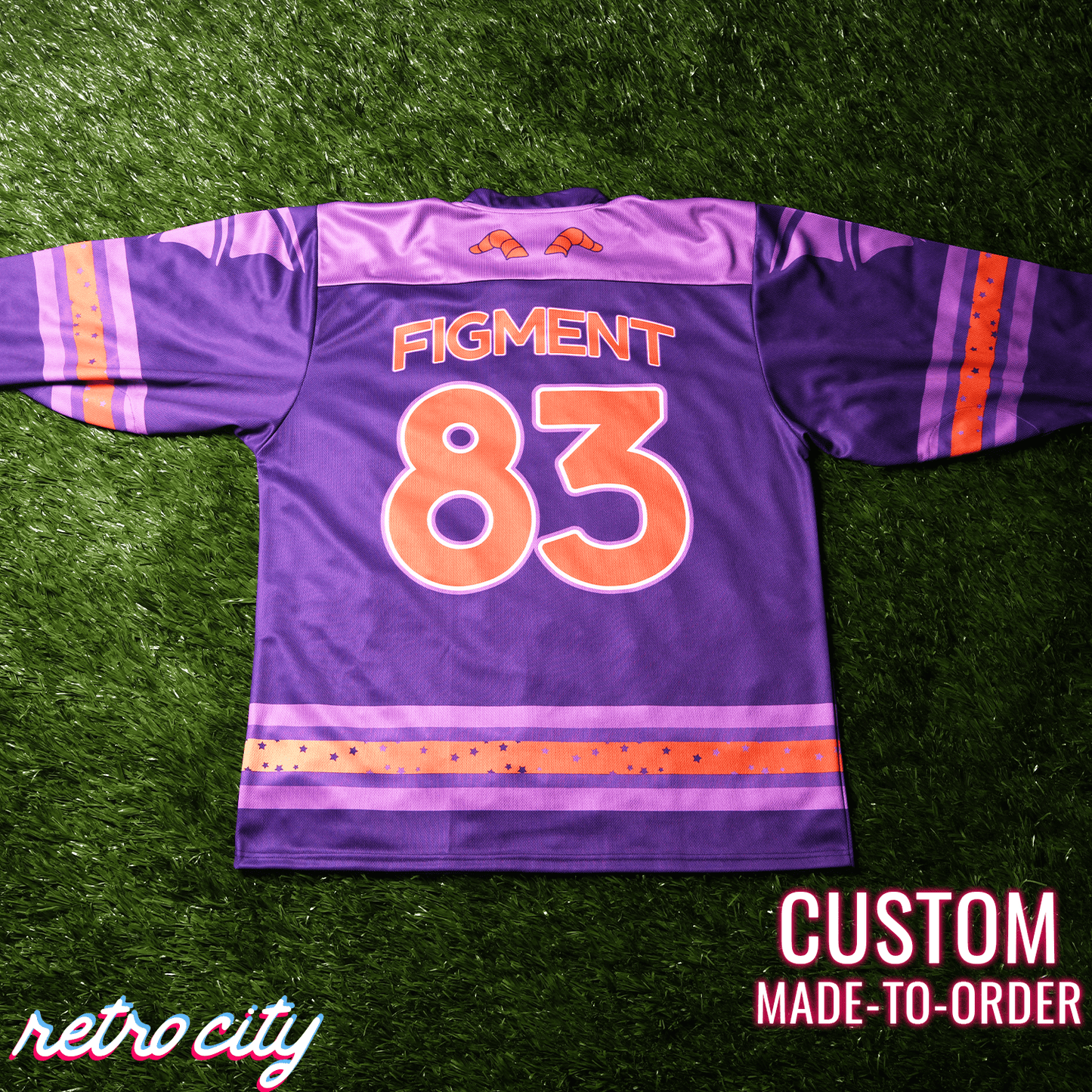 Retro City Threads Dreamfinders Lace-up Hockey Jersey Sweater - Full View