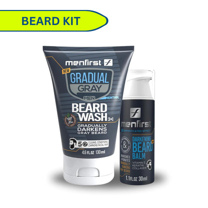 Menfirst Gradual Gray - Good Bye Gray Hair - Beard Wash & Darkening Be Menfirst