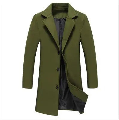 Autumn And Winter New Mens Solid Color Casual Business Woolen Coats MENLL