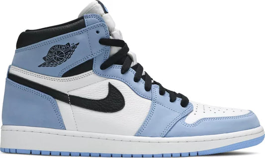 Air Jordan 1 Retro High OG 'University Blue' Sneakers with white, powder blue, and black accents