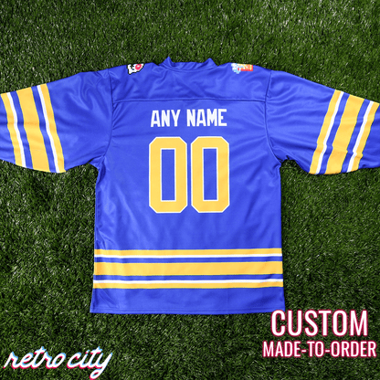 Retro City Threads Retro City Threads Buffalo Sabres Bubble Bobble 8-Bit Custom Hockey Jersey - Full View