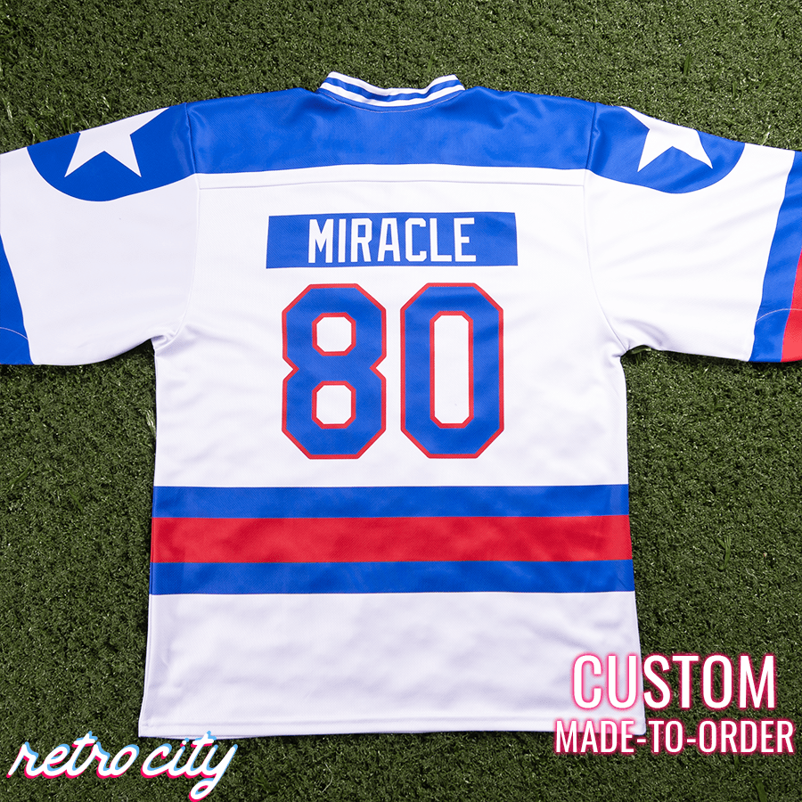 Retro City Threads Miracle On Ice USA Custom Hockey Jersey - Side View