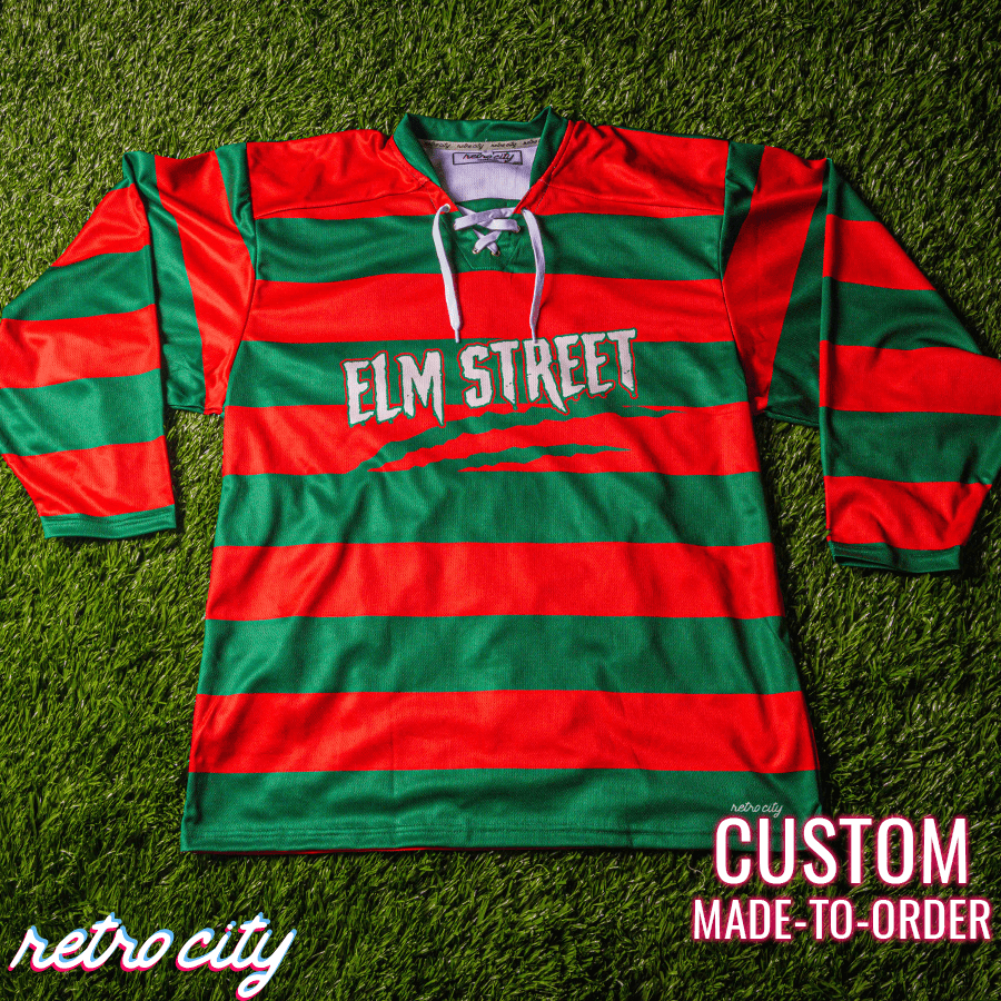 Retro City Threads Elm Street Custom Lace-Up Hockey Jersey - Side View