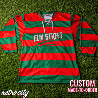 Retro City Threads Elm Street Custom Lace-Up Hockey Jersey - Side View