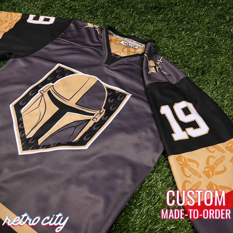 Retro City Threads Mando Bounty Hunter Hockey Jersey Sweater - Full View