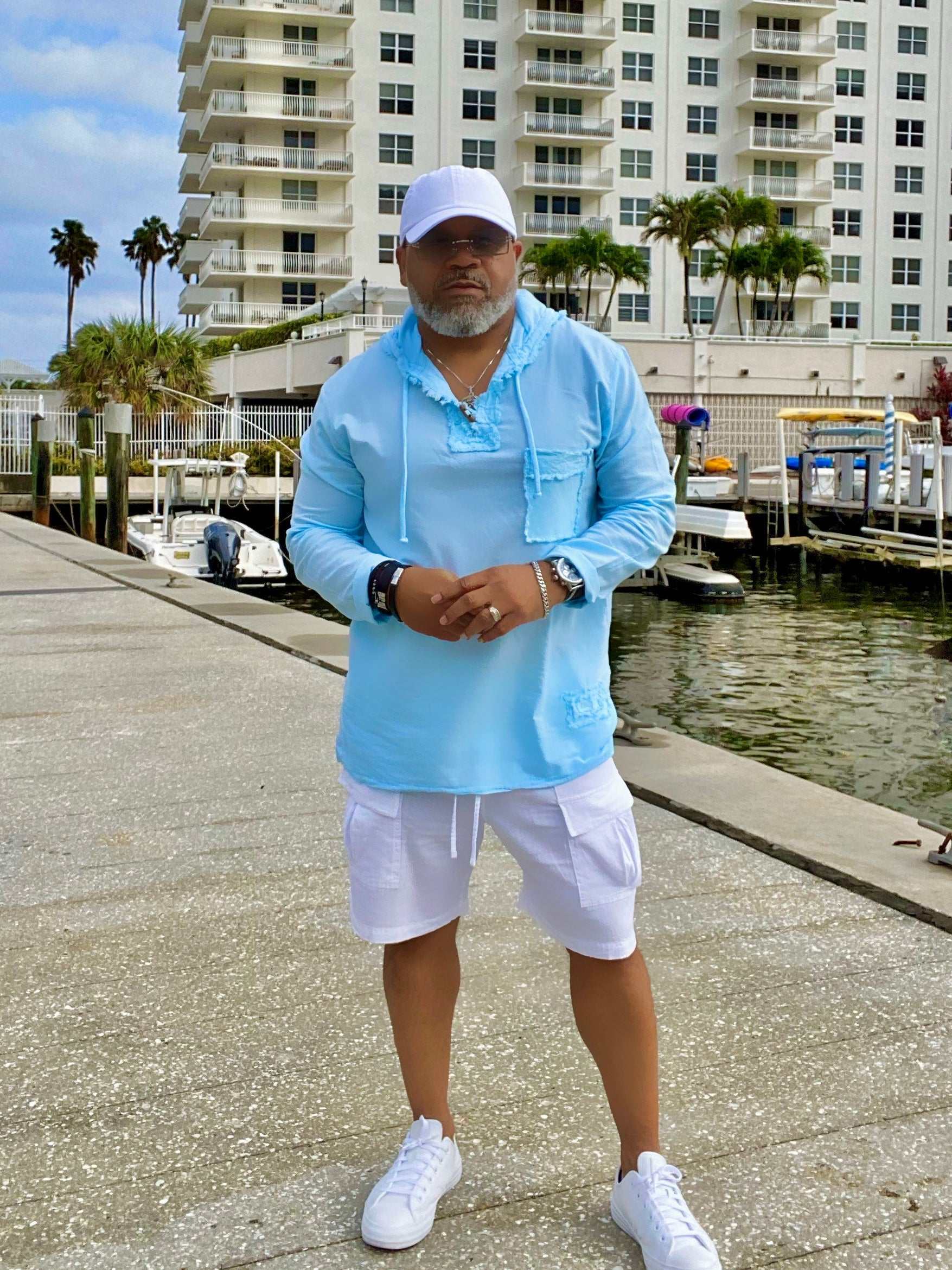 TUSCANY HOODIE (White, Gray, Blue, Artic Blue) - MENLL