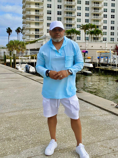 TUSCANY HOODIE (White, Gray, Blue, Artic Blue) - MENLL