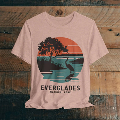 Everglades National Park Unisex Fit T-Shirt Logo Retro Sunset