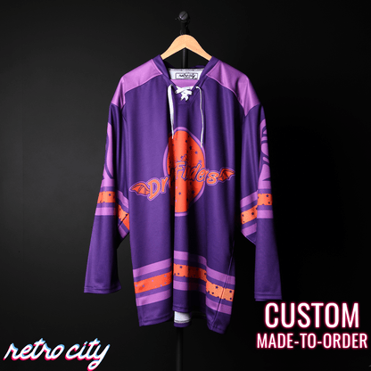 Retro City Threads Dreamfinders Lace-up Hockey Jersey Sweater - Side View